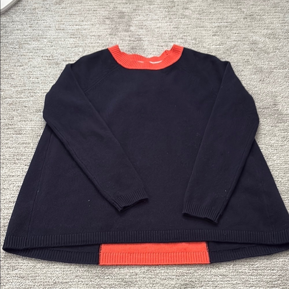 Boden orange & blue Crewneck Sweater Cozy Knit